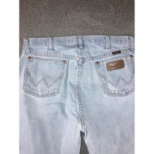 Wrangler Jeans Men 34x35 Cowboy Light Wash Straight Leg Heavyweight Denim Pants